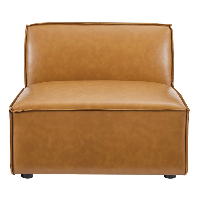 Restore 4-Piece Vegan Leather Sectional Sofa in Tan, EEI-4709-TAN
