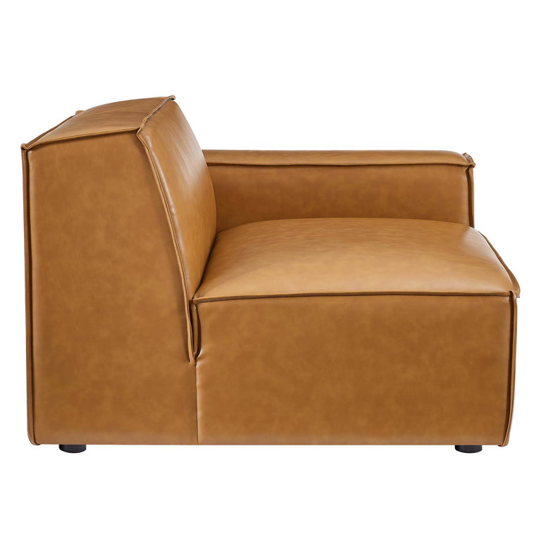 Restore 4-Piece Vegan Leather Sectional Sofa in Tan, EEI-4709-TAN
