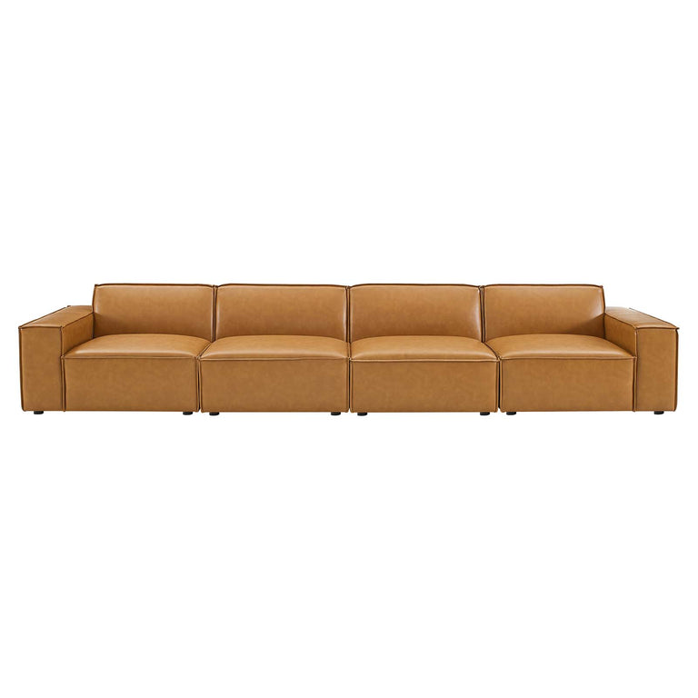Restore Vegan Leather 4-Piece Sofa in Tan, EEI-4710-TAN
