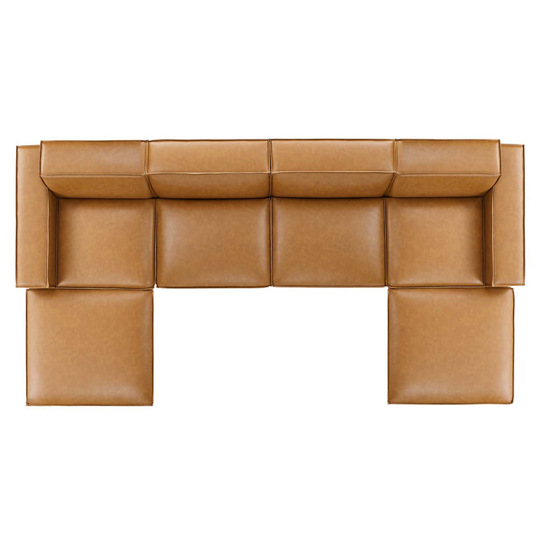 Restore 6-Piece Vegan Leather Sectional Sofa in Tan, EEI-4713-TAN