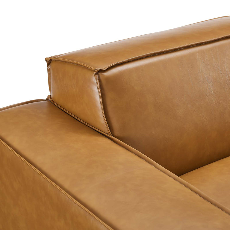 Restore 7-Piece Vegan Leather Sectional Sofa in Tan, EEI-4716-TAN