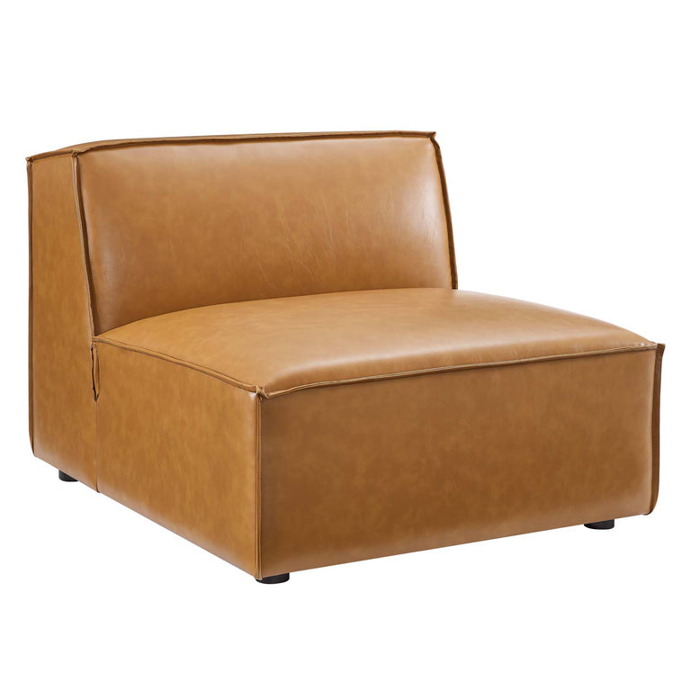 Restore 7-Piece Vegan Leather Sectional Sofa in Tan, EEI-4716-TAN