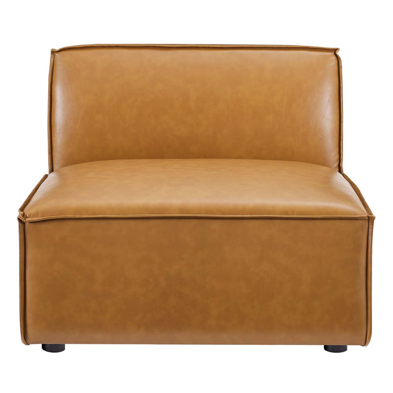Restore 7-Piece Vegan Leather Sectional Sofa in Tan, EEI-4716-TAN