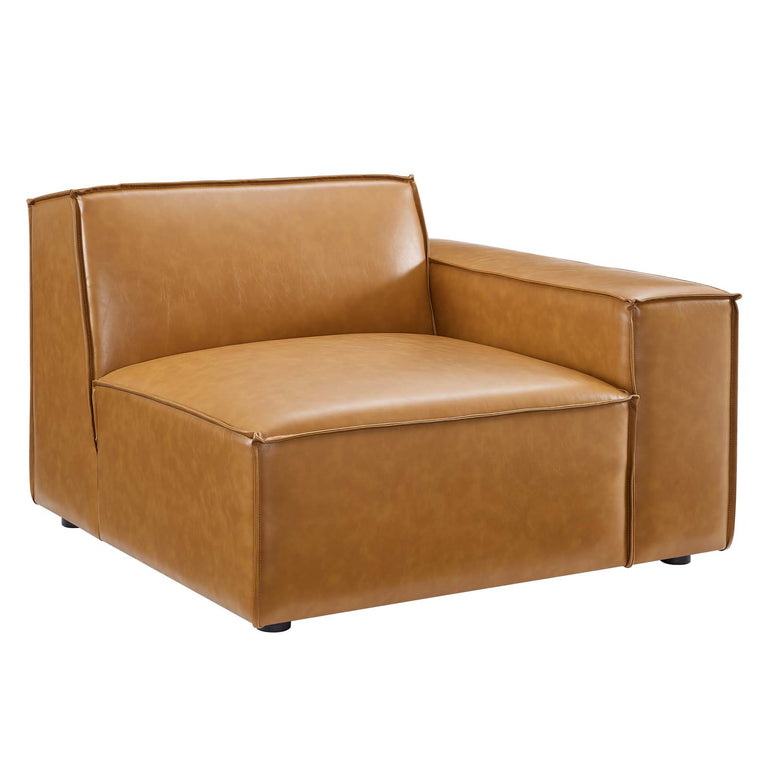 Restore 7-Piece Vegan Leather Sectional Sofa in Tan, EEI-4716-TAN