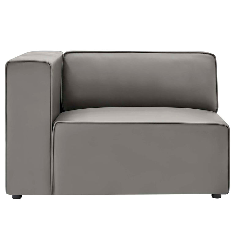 Mingle Vegan Leather 2-Piece Sectional Sofa Loveseat in Gray, EEI-4788-GRY