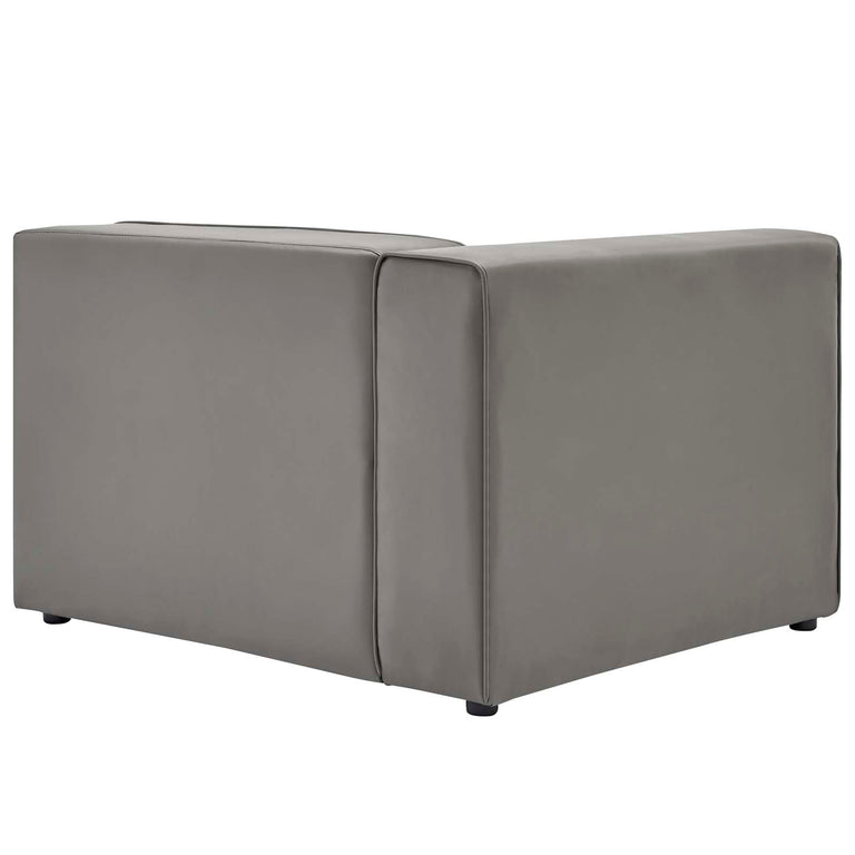 Mingle Vegan Leather 2-Piece Sectional Sofa Loveseat in Gray, EEI-4788-GRY