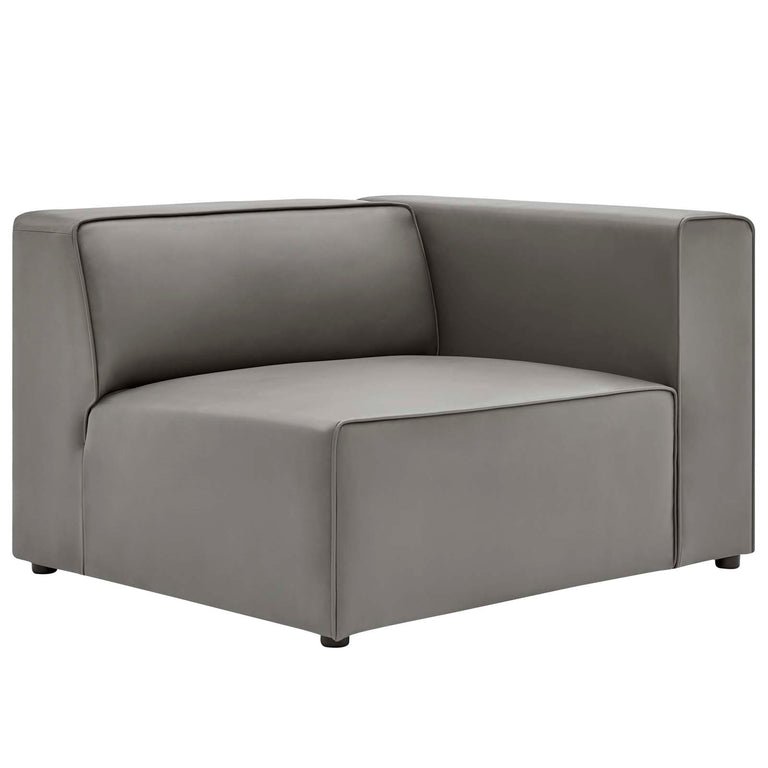 Mingle Vegan Leather 2-Piece Sectional Sofa Loveseat in Gray, EEI-4788-GRY
