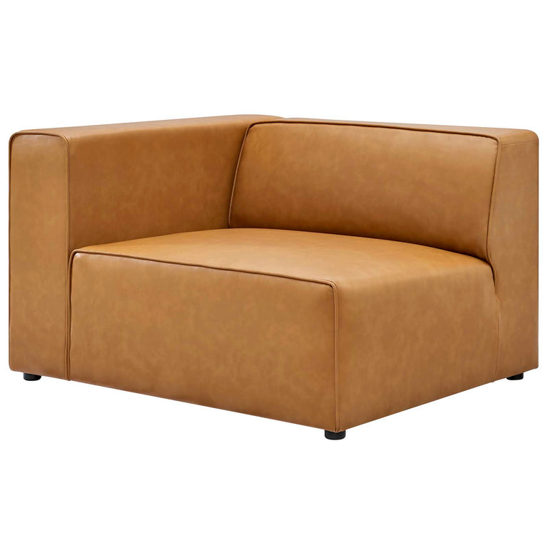 Mingle Vegan Leather 2-Piece Sectional Sofa Loveseat in Tan, EEI-4788-TAN