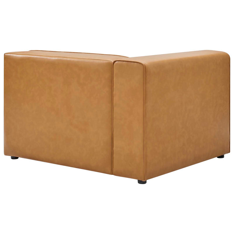 Mingle Vegan Leather 2-Piece Sectional Sofa Loveseat in Tan, EEI-4788-TAN