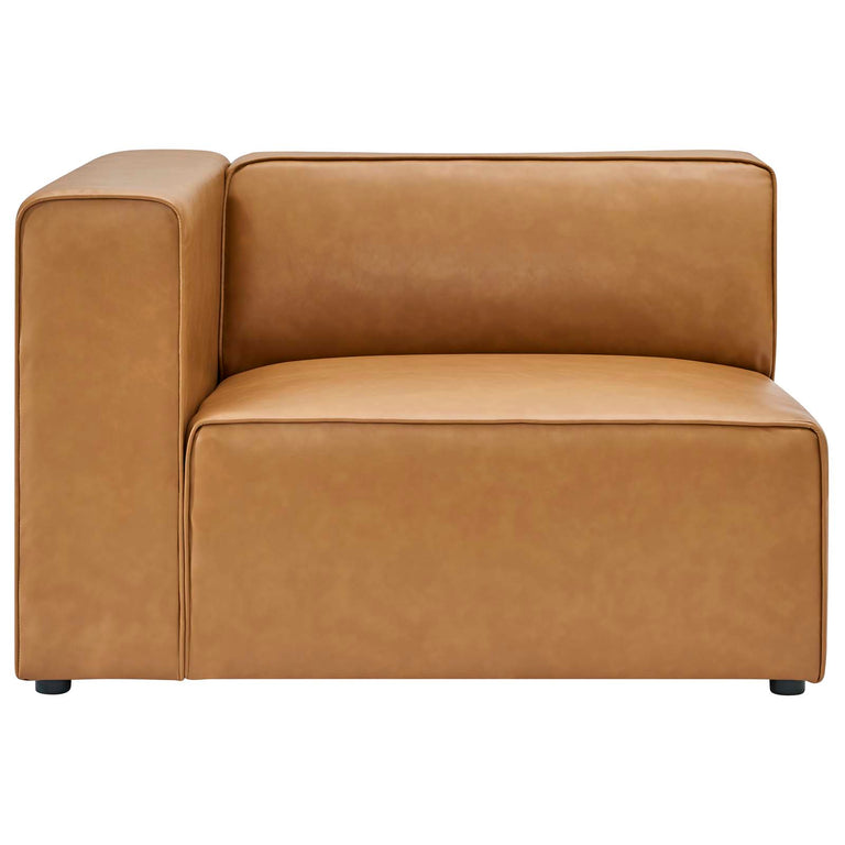 Mingle Vegan Leather 2-Piece Sectional Sofa Loveseat in Tan, EEI-4788-TAN