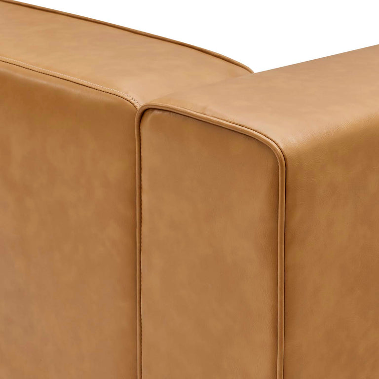 Mingle Vegan Leather 2-Piece Sectional Sofa Loveseat in Tan, EEI-4788-TAN