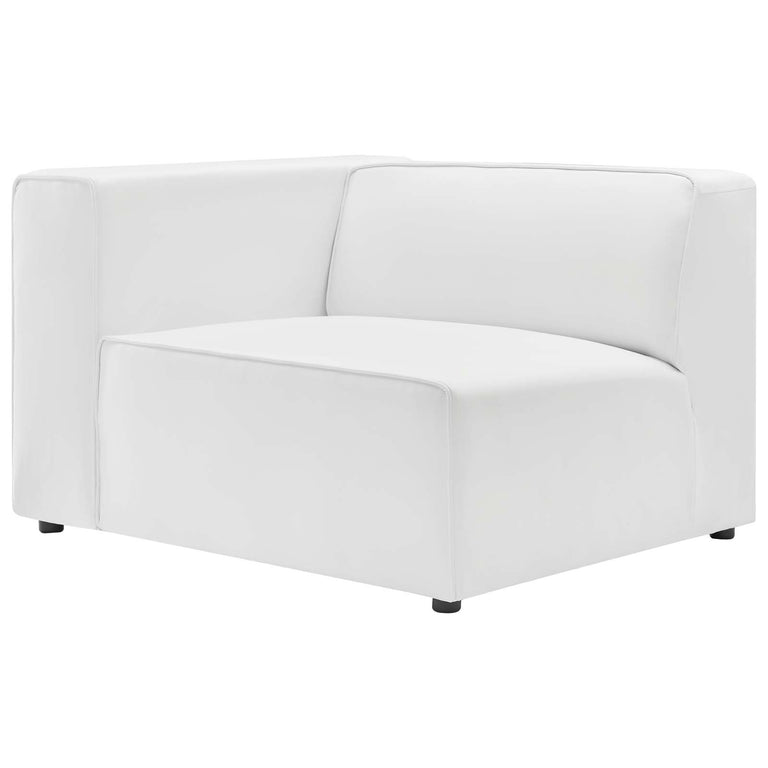 Mingle Vegan Leather 2-Piece Sectional Sofa Loveseat in White, EEI-4788-WHI