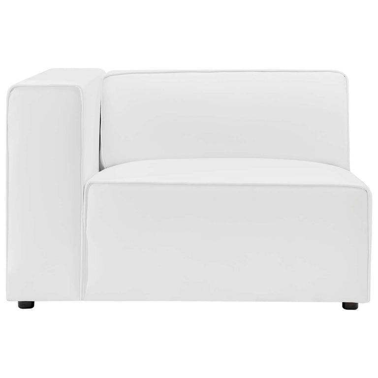Mingle Vegan Leather 2-Piece Sectional Sofa Loveseat in White, EEI-4788-WHI