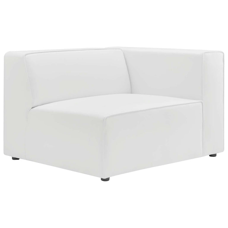 Mingle Vegan Leather 2-Piece Sectional Sofa Loveseat in White, EEI-4788-WHI