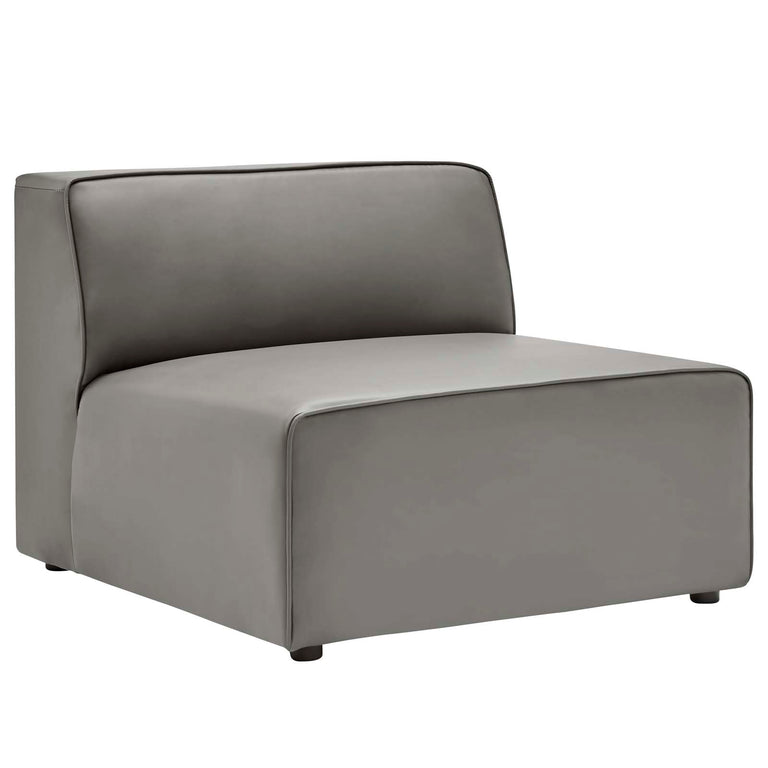 Mingle Vegan Leather Sofa and Armchair Set in Gray, EEI-4791-GRY