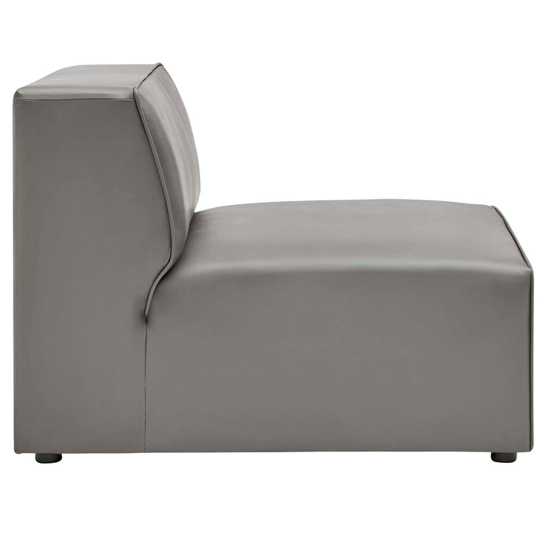 Mingle Vegan Leather Sofa and Armchair Set in Gray, EEI-4791-GRY