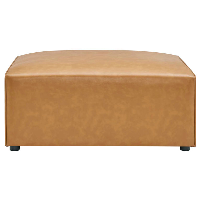 Mingle Vegan Leather 4-Piece Sofa and 2 Ottomans Set in Tan, EEI-4794-TAN