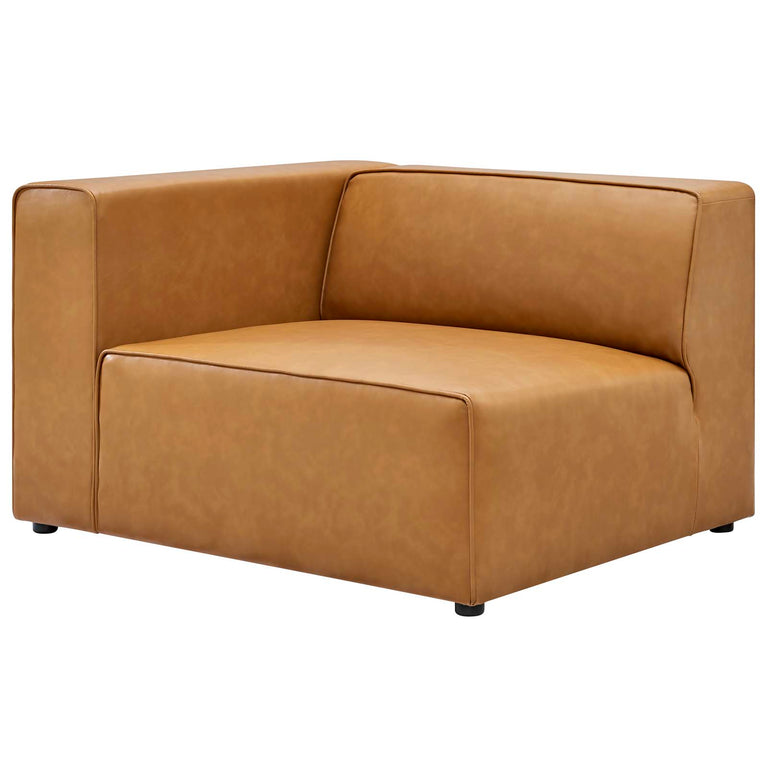 Mingle Vegan Leather 4-Piece Sofa and 2 Ottomans Set in Tan, EEI-4794-TAN