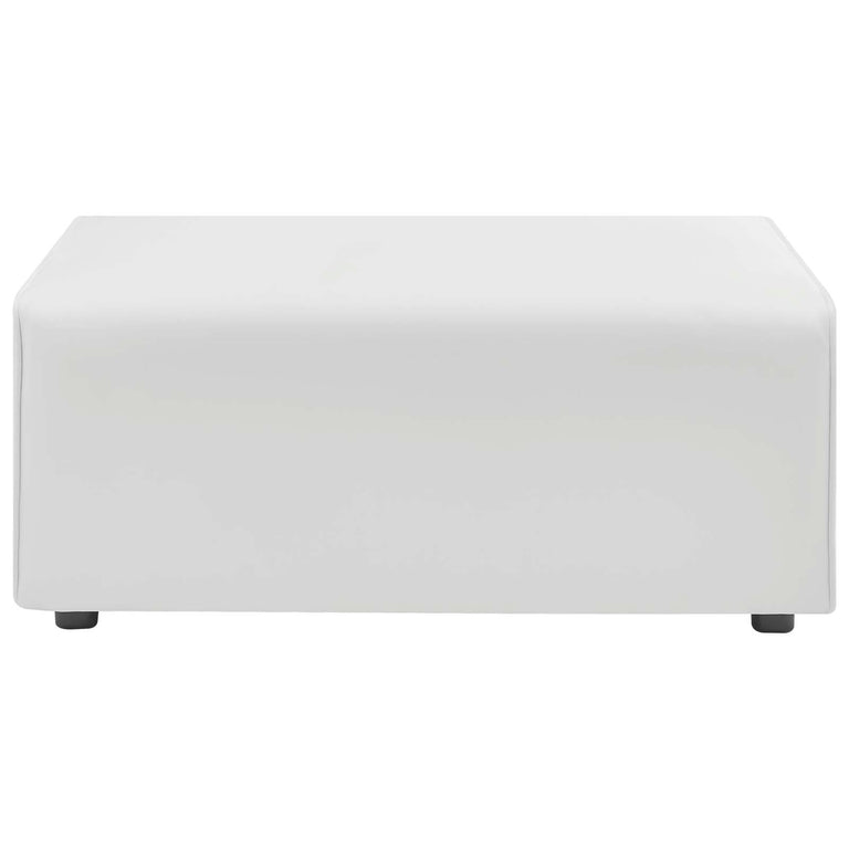 Mingle Vegan Leather 4-Piece Sofa and 2 Ottomans Set in White, EEI-4794-WHI