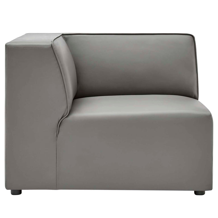 Mingle Vegan Leather 5-Piece Sectional Sofa in Gray, EEI-4795-GRY