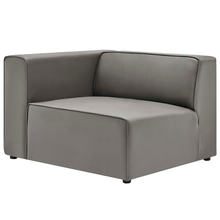 Mingle Vegan Leather 5-Piece Sectional Sofa in Gray, EEI-4795-GRY