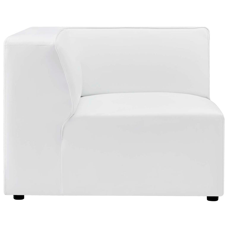 Mingle Vegan Leather 5-Piece Sectional Sofa in White, EEI-4795-WHI