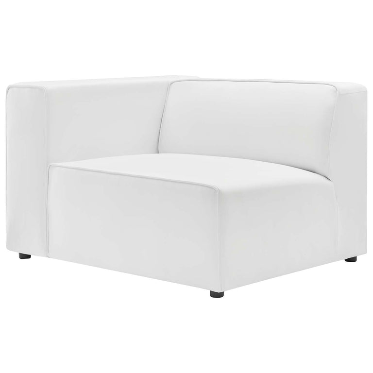 Mingle Vegan Leather 5-Piece Sectional Sofa in White, EEI-4795-WHI