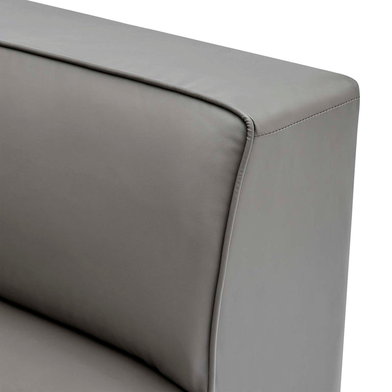 Mingle Vegan Leather 7-Piece Sectional Sofa in Gray, EEI-4797-GRY