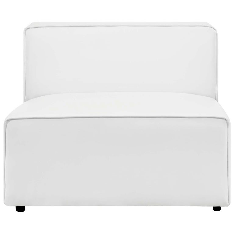 Mingle Vegan Leather 7-Piece Sectional Sofa in White, EEI-4797-WHI