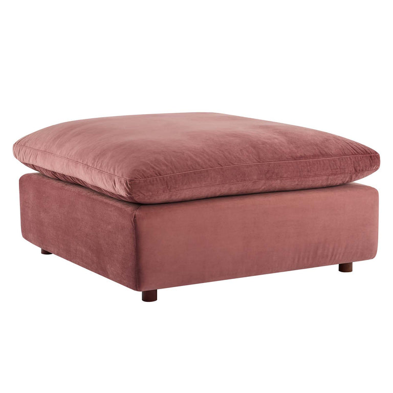 Commix Down Filled Overstuffed Performance Velvet 4-Piece Sectional Sofa in Dusty Rose, EEI-4818-DUS