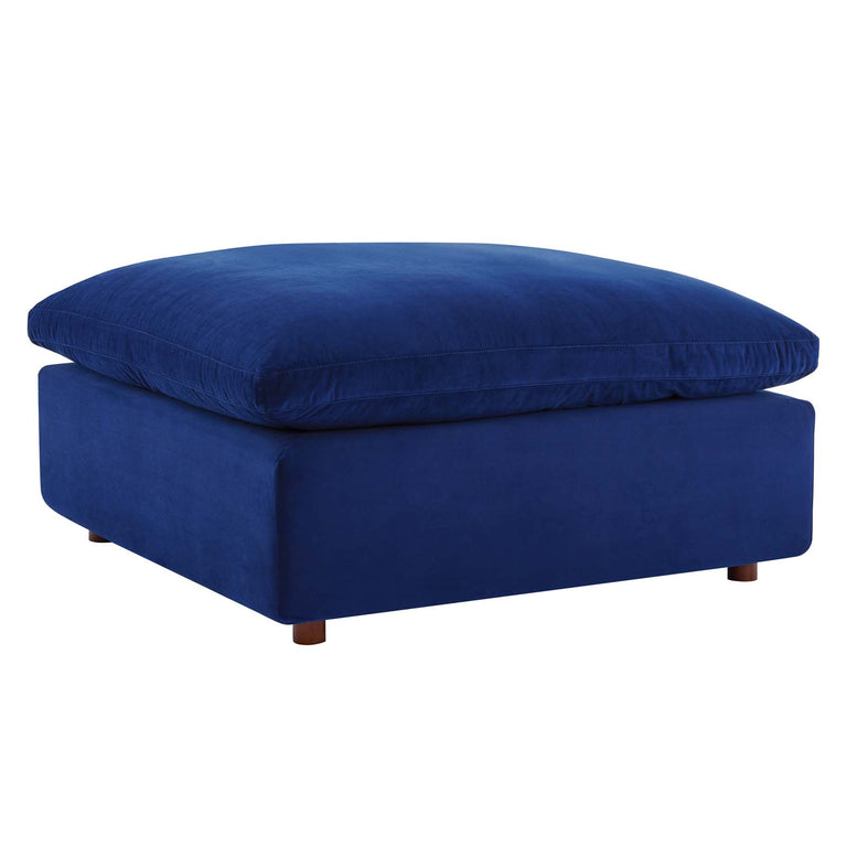 Commix Down Filled Overstuffed Performance Velvet 4-Piece Sectional Sofa in Navy, EEI-4818-NAV