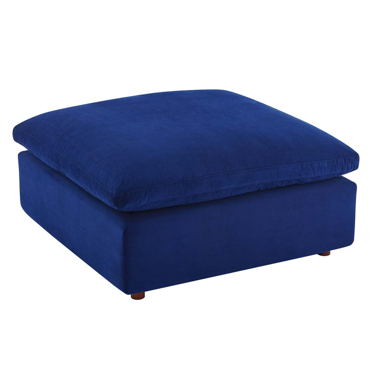 Commix Down Filled Overstuffed Performance Velvet 4-Piece Sectional Sofa in Navy, EEI-4818-NAV