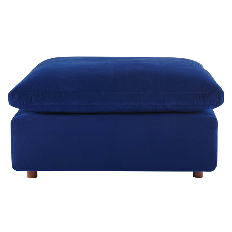Commix Down Filled Overstuffed Performance Velvet 4-Piece Sectional Sofa in Navy, EEI-4818-NAV