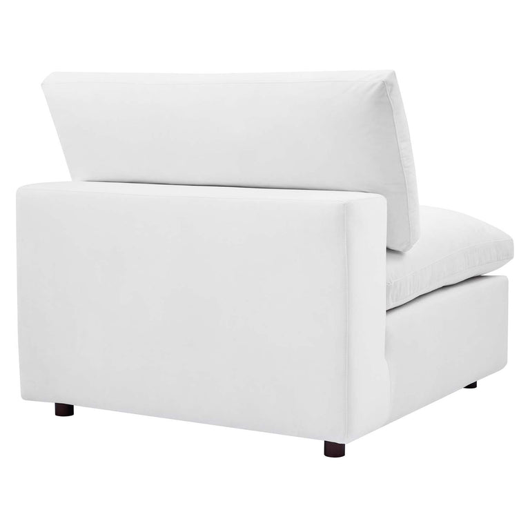 Commix Down Filled Overstuffed Performance Velvet 4-Seater Sofa in White, EEI-4819-WHI