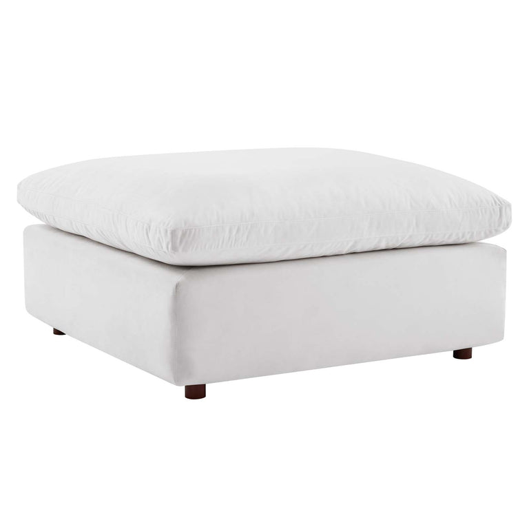 Commix Down Filled Overstuffed Performance Velvet 5-Piece Sectional Sofa in White, EEI-4820-WHI