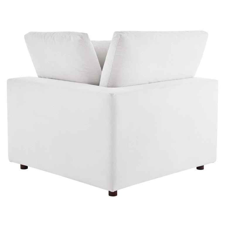 Commix Down Filled Overstuffed Performance Velvet 5-Piece Sectional Sofa in White, EEI-4820-WHI