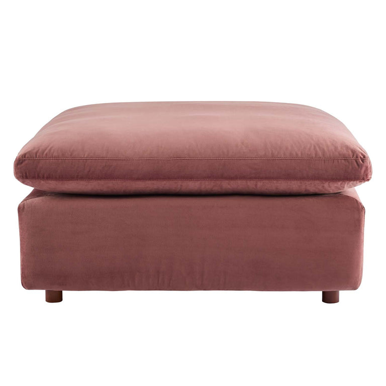 Commix Down Filled Overstuffed Performance Velvet 6-Piece Sectional Sofa in Dusty Rose, EEI-4821-DUS