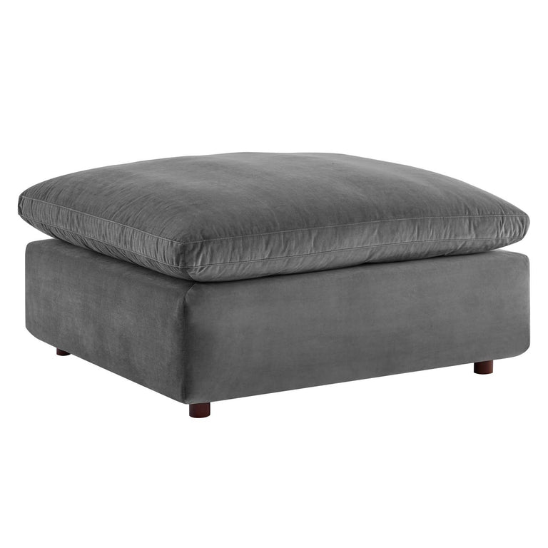 Commix Down Filled Overstuffed Performance Velvet 6-Piece Sectional Sofa in Gray, EEI-4821-GRY