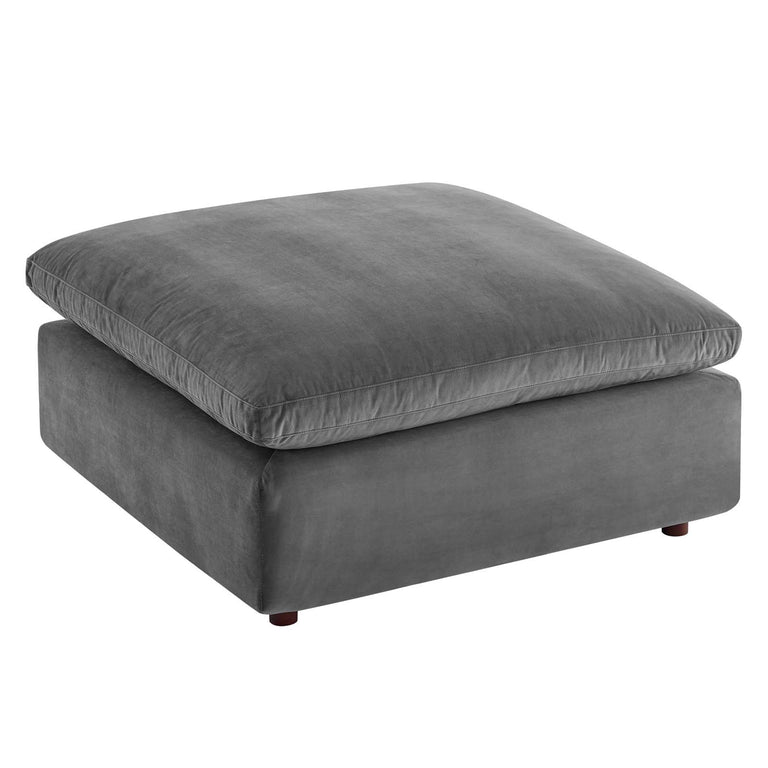 Commix Down Filled Overstuffed Performance Velvet 6-Piece Sectional Sofa in Gray, EEI-4821-GRY
