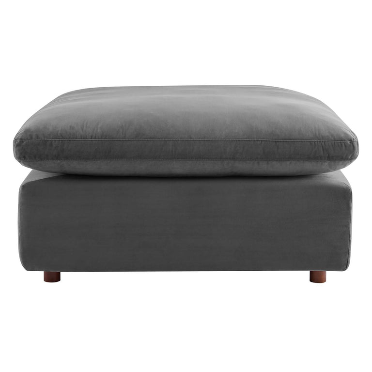 Commix Down Filled Overstuffed Performance Velvet 6-Piece Sectional Sofa in Gray, EEI-4821-GRY