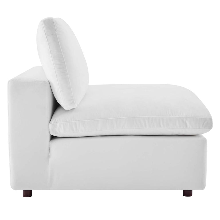 Commix Down Filled Overstuffed Performance Velvet 6-Piece Sectional Sofa in White, EEI-4821-WHI