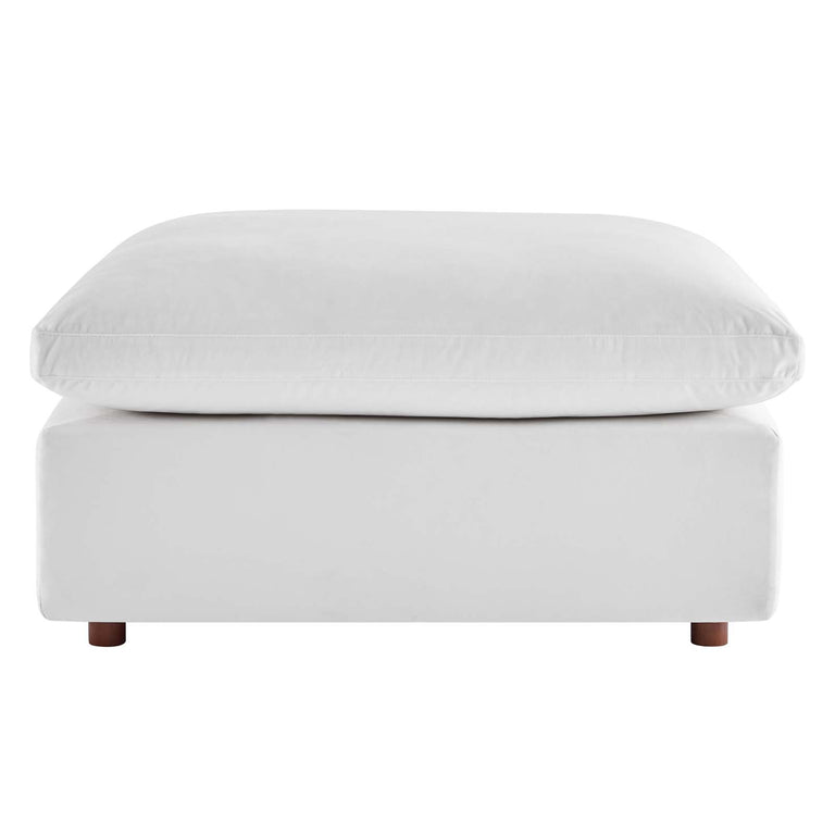 Commix Down Filled Overstuffed Performance Velvet 6-Piece Sectional Sofa in White, EEI-4821-WHI