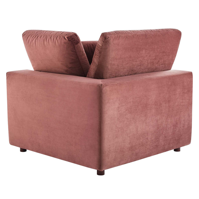 Commix Down Filled Overstuffed Performance Velvet 5-Piece Sectional Sofa in Dusty Rose, EEI-4822-DUS