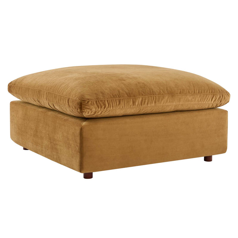 Commix Down Filled Overstuffed Performance Velvet 7-Piece Sectional Sofa in Cognac, EEI-4825-COG