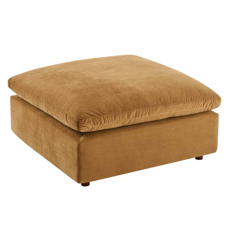 Commix Down Filled Overstuffed Performance Velvet 7-Piece Sectional Sofa in Cognac, EEI-4825-COG