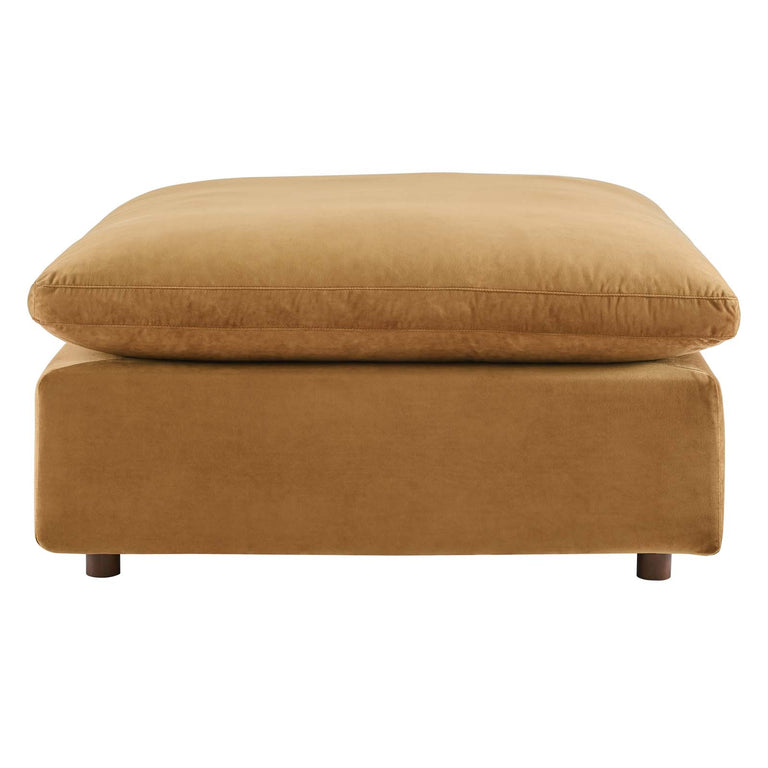 Commix Down Filled Overstuffed Performance Velvet 7-Piece Sectional Sofa in Cognac, EEI-4825-COG