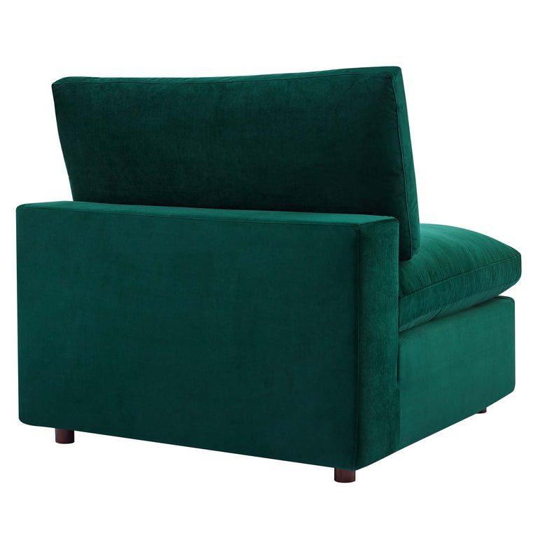 Commix Down Filled Overstuffed Performance Velvet 7-Piece Sectional Sofa in Green, EEI-4825-GRN