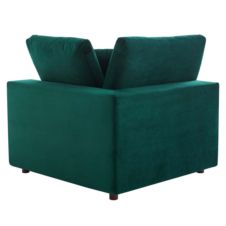 Commix Down Filled Overstuffed Performance Velvet 7-Piece Sectional Sofa in Green, EEI-4825-GRN