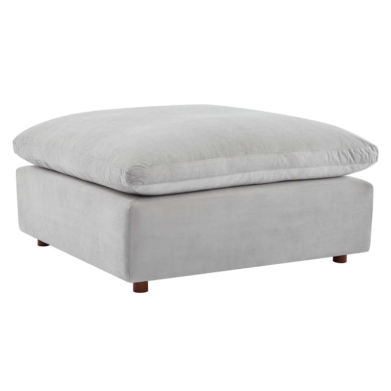 Commix Down Filled Overstuffed Performance Velvet 7-Piece Sectional Sofa in Light Gray, EEI-4825-LGR