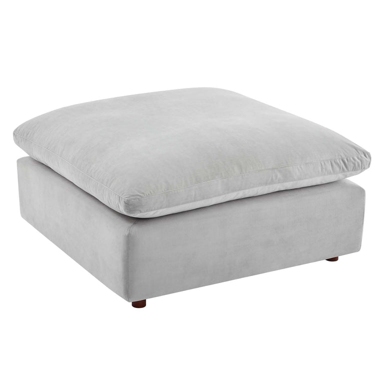 Commix Down Filled Overstuffed Performance Velvet 7-Piece Sectional Sofa in Light Gray, EEI-4825-LGR
